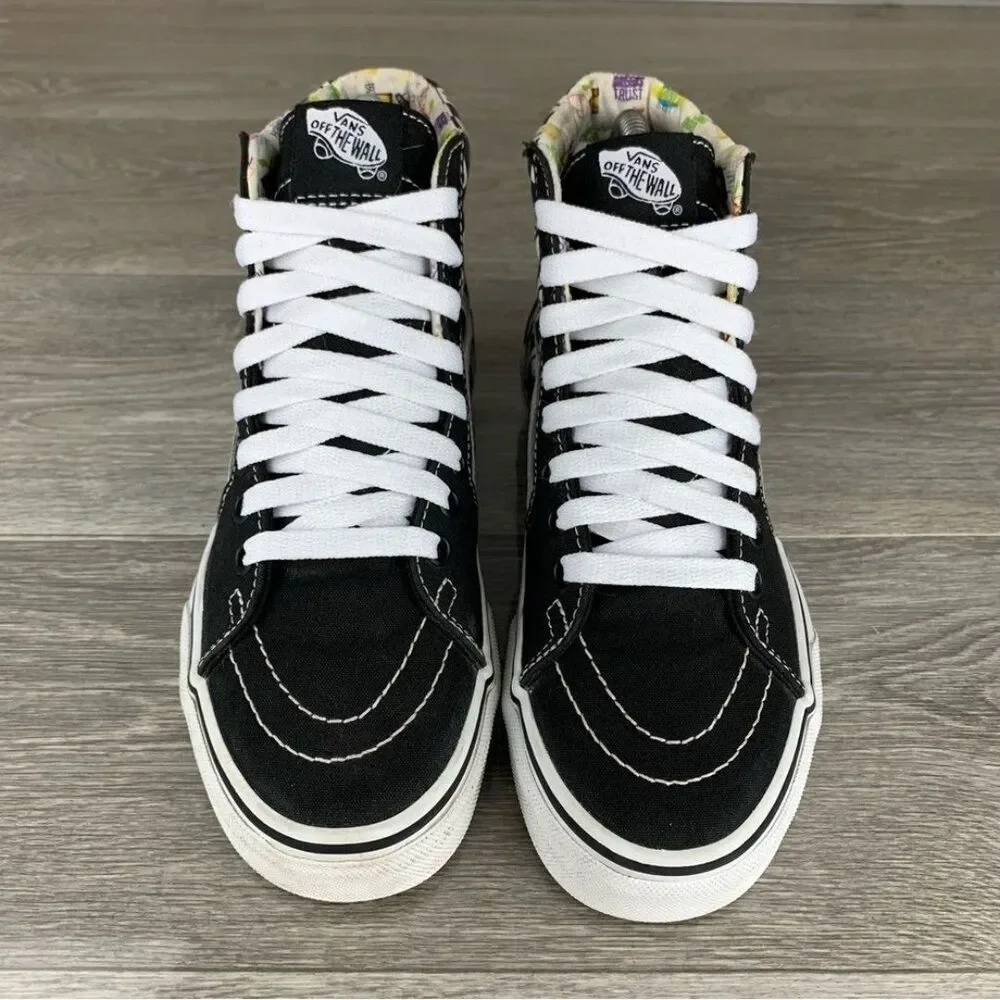 Black/White Z 20 Vans Oldskool Hi top canvas skate shoes size 4 boys